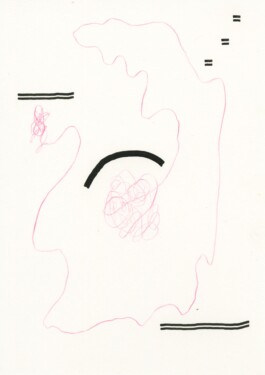 Polyphonic Drawing, Tobias Gutmann, 2019, Ink and Wax Oil Pastel on Paper, 148x210mm Tobias Gutmann - Face-o-mat / Sai Bot