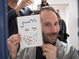 Face-o-mat portrait - Tobias Gutmann, 2015, ink on paper, Paris Tobias Gutmann - Face-o-mat / Sai Bot