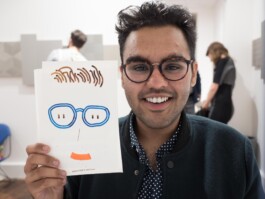 Face-o-mat portrait - Tobias Gutmann, 2015, ink on paper, Paris Tobias Gutmann - Face-o-mat / Sai Bot