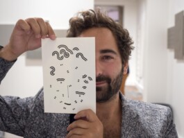 Face-o-mat portrait - Tobias Gutmann, 2015, ink on paper, Paris Tobias Gutmann - Face-o-mat / Sai Bot