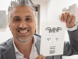 Face-o-mat portrait - Tobias Gutmann, 2015, ink on paper, Paris Tobias Gutmann - Face-o-mat / Sai Bot