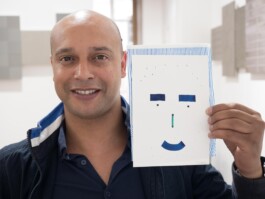 Face-o-mat portrait - Tobias Gutmann, 2015, ink on paper, Paris Tobias Gutmann - Face-o-mat / Sai Bot