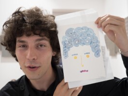 Face-o-mat portrait - Tobias Gutmann, 2015, ink on paper, Paris Tobias Gutmann - Face-o-mat / Sai Bot