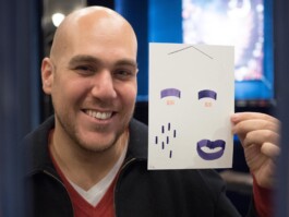 Face-o-mat portrait - Tobias Gutmann, 2015, ink on paper, Paris Tobias Gutmann - Face-o-mat / Sai Bot