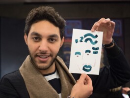 Face-o-mat portrait - Tobias Gutmann, 2015, ink on paper, Paris Tobias Gutmann - Face-o-mat / Sai Bot