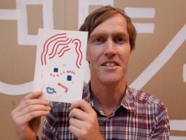 Face-o-mat portrait - Tobias Gutmann, 2015, ink on paper, Melbourne Tobias Gutmann - Face-o-mat / Sai Bot