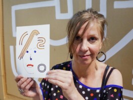 Face-o-mat portrait - Tobias Gutmann, 2015, ink on paper, Melbourne Tobias Gutmann - Face-o-mat / Sai Bot