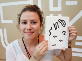 Face-o-mat portrait - Tobias Gutmann, 2015, ink on paper, Melbourne Tobias Gutmann - Face-o-mat / Sai Bot