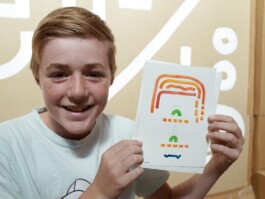 Face-o-mat portrait - Tobias Gutmann, 2015, ink on paper, Melbourne Tobias Gutmann - Face-o-mat / Sai Bot