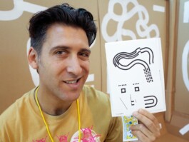 Face-o-mat portrait - Tobias Gutmann, 2015, ink on paper, Melbourne Tobias Gutmann - Face-o-mat / Sai Bot