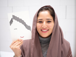 Face-o-mat portrait - Tobias Gutmann, 2024, ink on paper, 22x16 cm, Ithra Center, Dhahran, Saudi Arabia Tobias Gutmann - Face-o-mat / Sai Bot