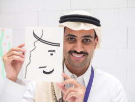 Face-o-mat portrait - Tobias Gutmann, 2024, ink on paper, 22x16 cm, Ithra Center, Dhahran, Saudi Arabia Tobias Gutmann - Face-o-mat / Sai Bot