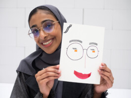 Face-o-mat portrait - Tobias Gutmann, 2024, ink on paper, 22x16 cm, Ithra Center, Dhahran, Saudi Arabia Tobias Gutmann - Face-o-mat / Sai Bot