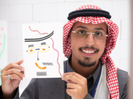 Face-o-mat portrait - Tobias Gutmann, 2024, ink on paper, 22x16 cm, Ithra Center, Dhahran, Saudi Arabia Tobias Gutmann - Face-o-mat / Sai Bot