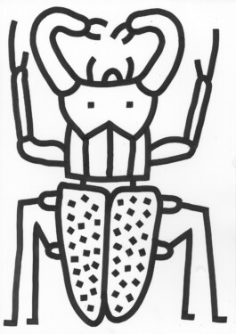 Bug Drawing, Tobias Gutmann, Ink on Paper, 42x30, 2021 Tobias Gutmann - Face-o-mat / Sai Bot