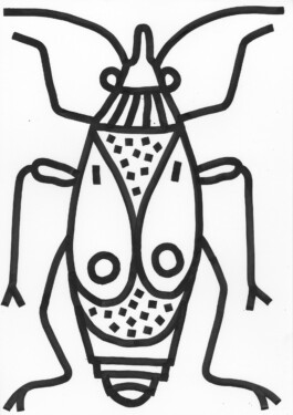 Bug Drawing, Tobias Gutmann, Ink on Paper, 42x30, 2021 Tobias Gutmann - Face-o-mat / Sai Bot