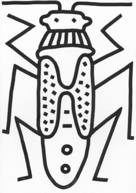 Bug Drawing, Tobias Gutmann, Ink on Paper, 42x30, 2021 Tobias Gutmann - Face-o-mat / Sai Bot