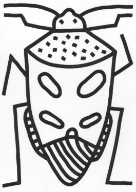 Bug Drawing, Tobias Gutmann, Ink on Paper, 42x30, 2021 Tobias Gutmann - Face-o-mat / Sai Bot