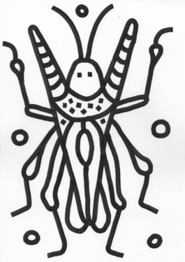 Bug Drawing, Tobias Gutmann, Ink on Paper, 42x30, 2021 Tobias Gutmann - Face-o-mat / Sai Bot