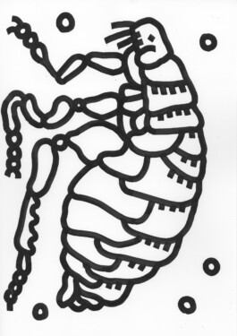 Bug Drawing, Tobias Gutmann, Ink on Paper, 42x30, 2021 Tobias Gutmann - Face-o-mat / Sai Bot